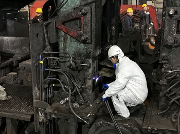 轧机机架平衡块、砧铁接触面磨损修复